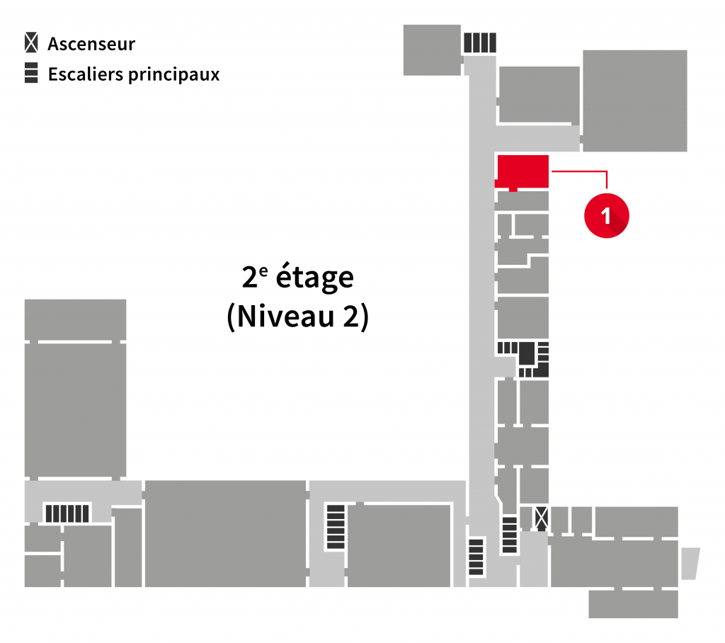 Localisation du local du service informatique les plans du 2e étage de l'Édifice du Vieux-Séminaire de Québec