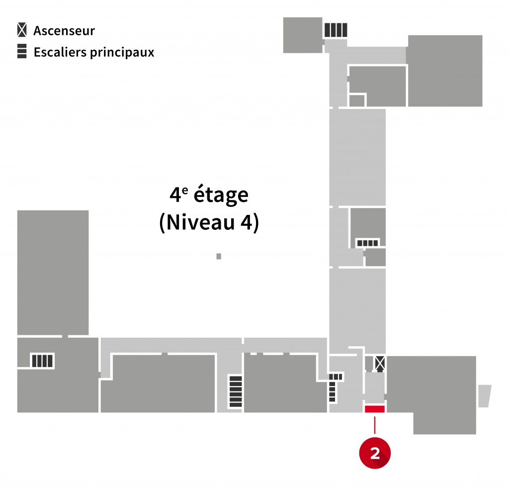 Localisation de l'imprimante au 4e étage l'Édifice du Vieux-Séminaire de Québec