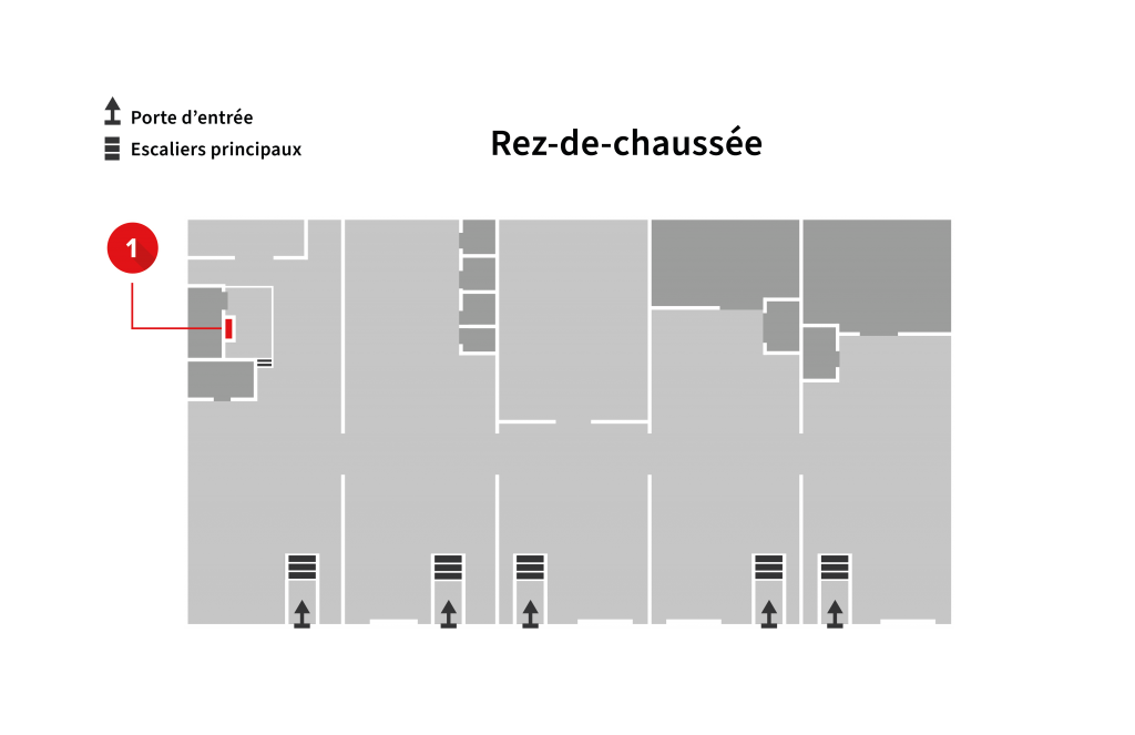 Plan et localisation de l'imprimante disponible au rez-de-chaussée des Ateliers du Roulement à billes